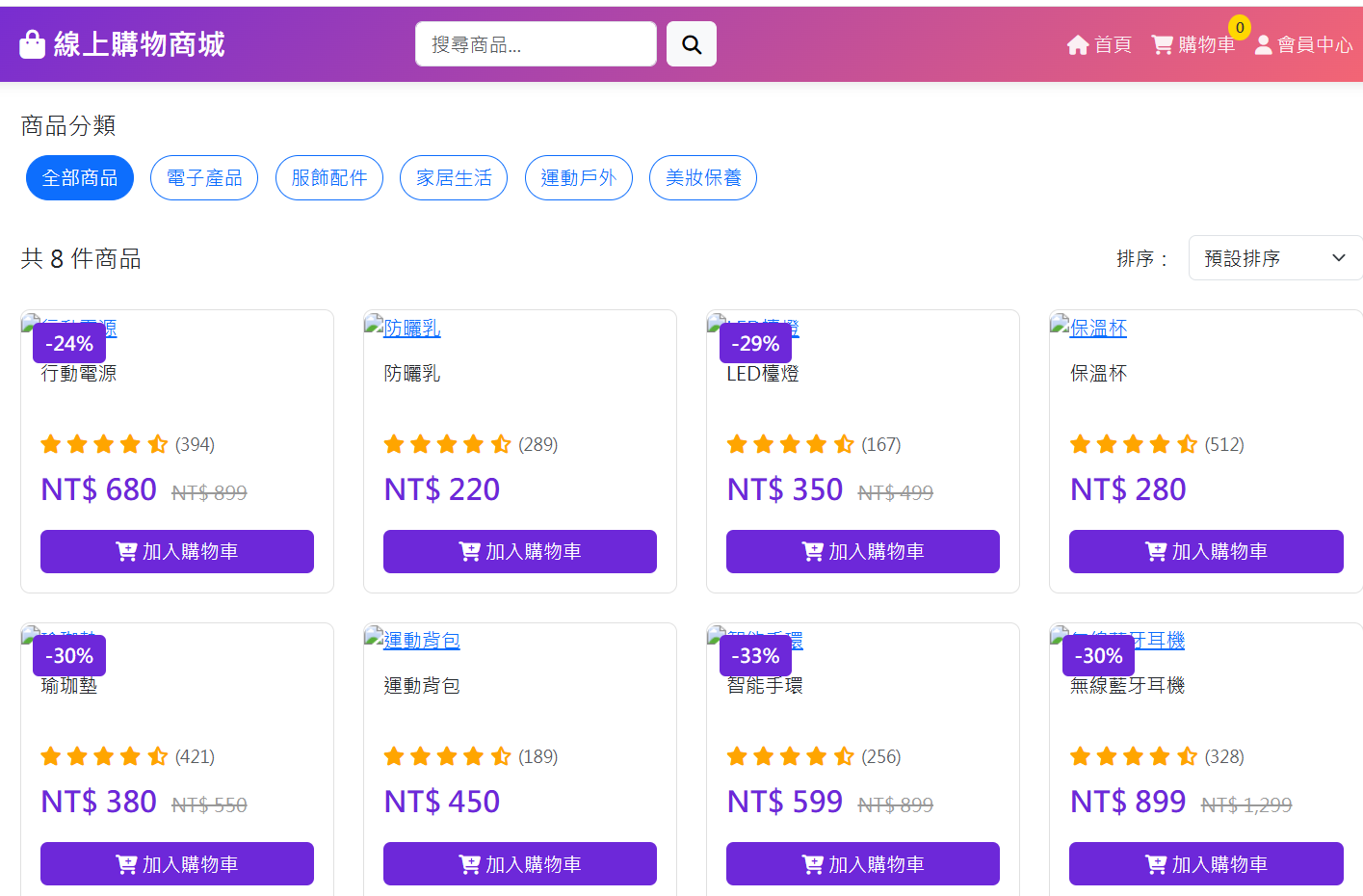 線上購物商城